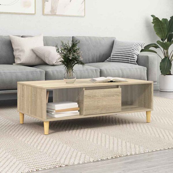 vidaXL Coffee Table Sonoma Oak 103.5 x 60 x 35 cm Engineered Wood