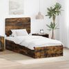 vidaXL Bed Frame with Headboard Smoked Oak 75 x 190 cm Engineered Wood