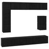vidaXL TV Cabinet Set Wall-mounted 8 pcs Black Oak Engineered Wood