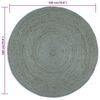 vidaXL Handmade Rug Jute Round 180 cm Olive Green