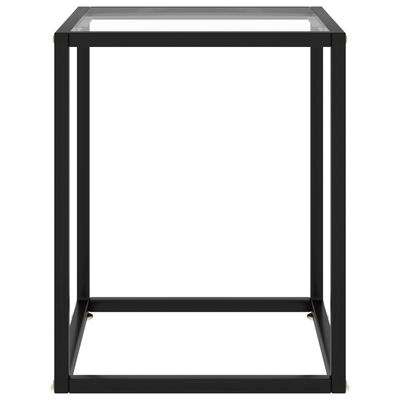 vidaXL Coffee Table Black with Tempered Glass 40x40x50 cm