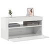 vidaXL TV Cabinet with LED Lights High Gloss White 75x35x40 cm