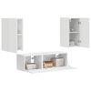 vidaXL TV Wall Cabinet Set 4 pcs High Gloss White Engineered Wood