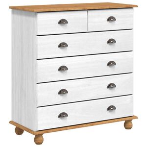 vidaXL Chest of Drawer ASKIM White 91 x 40 x 95.5 cm Solid Pine wood