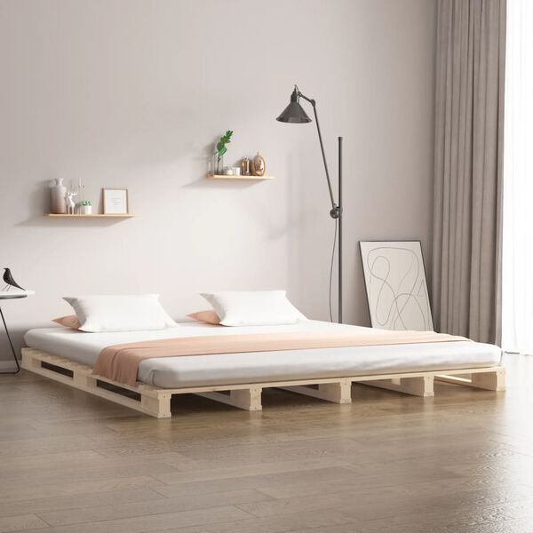 vidaXL Pallet Bed without Mattress Small Double Solid Wood