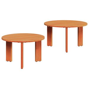 vidaXL Coffee Table 2 pcs Wax Brown Solid Pine wood
