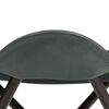 vidaXL Butterfly Stool Grey Real Leather