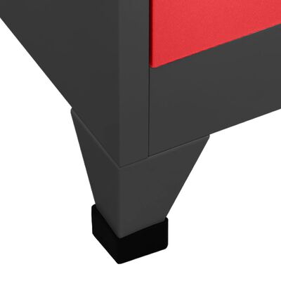 vidaXL Locker Cabinet Anthracite and Red 90x45x180 cm Steel