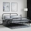 vidaXL Metal Bed Frame without Mattress with Footboard Black 160x200cm
