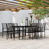 vidaXL 9 Piece Garden Dining Set Black