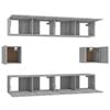 vidaXL 6 Piece TV Cabinet Set Grey Sonoma Engineered Wood