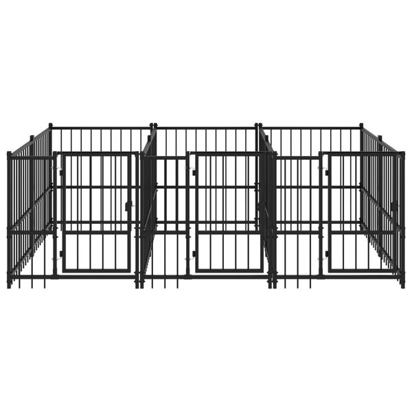 vidaXL Outdoor Dog Kennel Steel 5.63 m²
