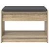 vidaXL Hall Bench with Cushion with Shelf Sonoma Oak 63 x 38 x 45 cm