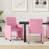 vidaXL Dining Chairs with Wheels 2 pcs Pink 58 x 65 x 94 cm Fabric