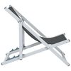 vidaXL Folding Beach Chairs 2 pcs Grey Aluminium and Textilene