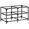 vidaXL Coffee Table with Transparent Glass Top 78.5x40x45 cm Steel