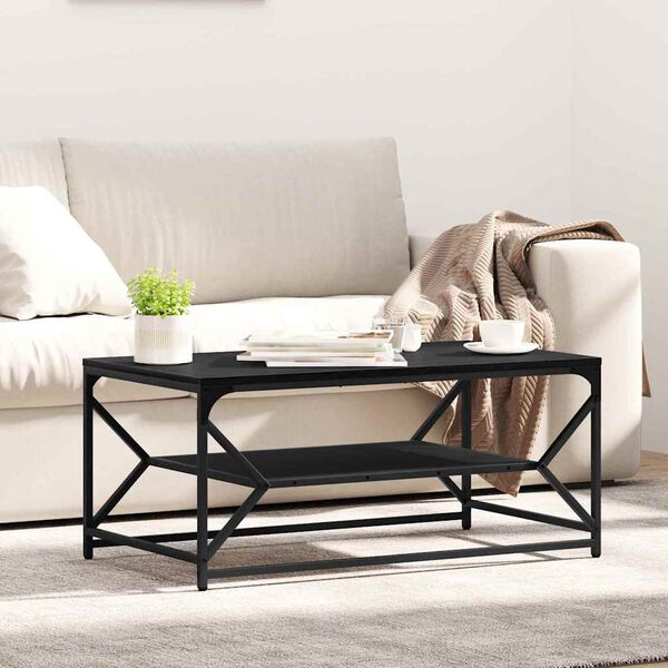 vidaXL Coffee Table Black Oak 90 x 50 x 40 cm