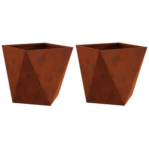 vidaXL Planter 2 pcs Rusty 40 x 40 x 40 cm Weathering Steel