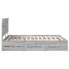 vidaXL Bed Frame with Headboard Grey Sonoma 150 x 200 cm Engineer Wood