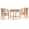 vidaXL 3 Piece Garden Dining Set Solid Teak Wood