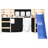 vidaXL Kids' Loft Bed with Curtains without Mattress White&Black 80x200cm
