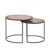LABEL51 2 Piece Coffee Table Set Circle Antique Gold/Black