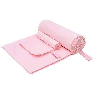 vidaXL Sports Towel Set 2 pcs Pink 50 x 30 cm, 200 x 100 cm