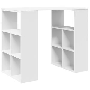 vidaXL Desk with Shelf White 90 x 50 x 75 cm Engineered Wood