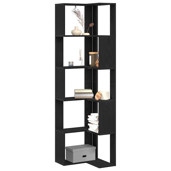 vidaXL Bookcase Black Oak 50 x 50 x 179 cm