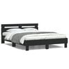 vidaXL Bed Frame with LED without Mattress Black 140x190 cm