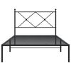 vidaXL Metal Bed Frame without Mattress with Headboard Black 100x190cm