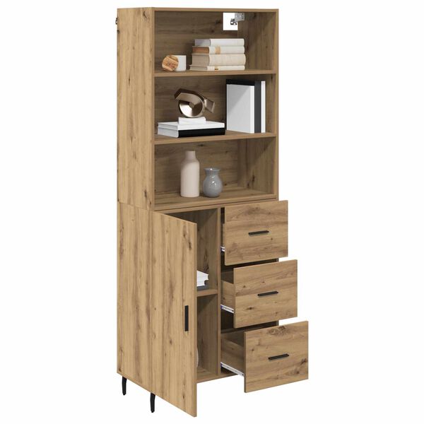 vidaXL Highboard with Drawer Artisan Oak 69.5 x 34 x 180 cm