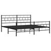 vidaXL Metal Bed Frame without Mattress with Footboard Black 193x203cm