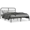vidaXL Metal Bed Frame without Mattress with Headboard Black 140x200cm