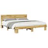 vidaXL Bed Frame with Headboard without Mattress 200x200 cm Solid Wood Oak