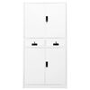 vidaXL Office Cabinet White 90x40x180 cm Steel