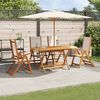 vidaXL 5 Piece Garden Dining Set Solid Wood Acacia and Textilene