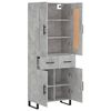 vidaXL Highboard Concrete Grey 69.5x34x180 cm Engineered Wood