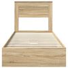 vidaXL Storage Bed with Drawer Sonoma Oak 75 x 190 cm Engineered Wood