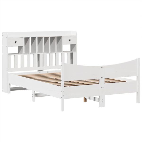 vidaXL Bed Frame without Mattress White 140x200 cm Solid Wood Pine