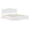 vidaXL Bed Frame with Headboard White 200 x 200 cm Engineered Wood
