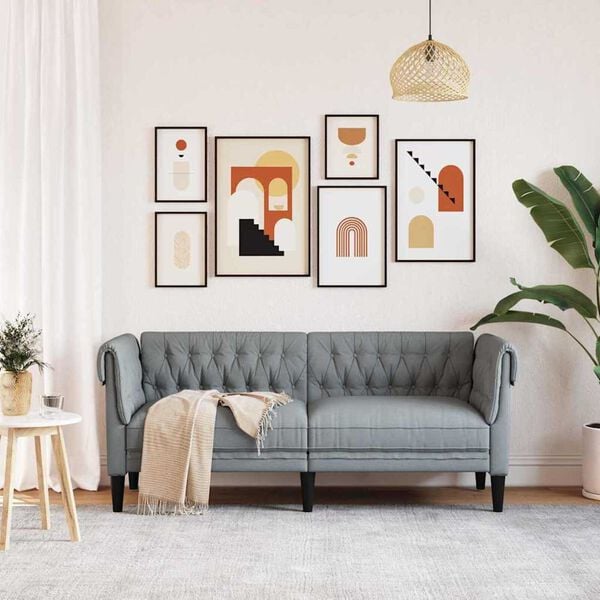 vidaXL Sofa Light Grey 182.5 x 74.5 x 74.5 cm Polyester