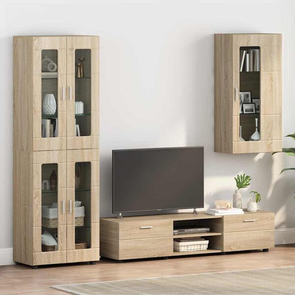 vidaXL Wall-mounted Cabinet with Shelf Sonoma oak 55 x 29 x 100 cm