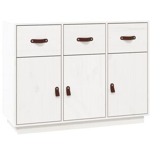 vidaXL Sideboard White 100x40x75 cm Solid Wood Pine
