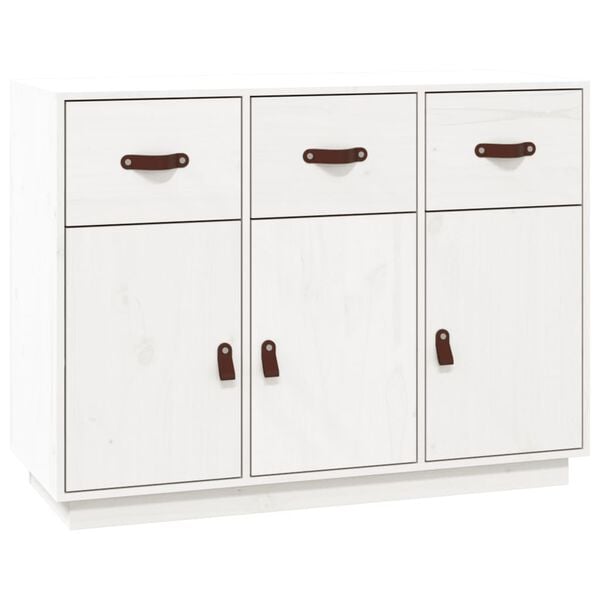 vidaXL Sideboard White 100x40x75 cm Solid Wood Pine