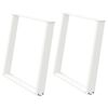 vidaXL Dining Table Legs U-Shaped 2 pcs White 90x(72-73) cm Steel
