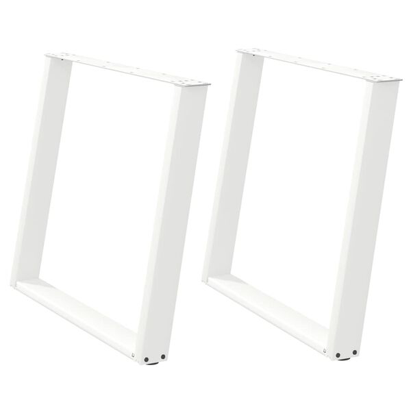 vidaXL Dining Table Legs U-Shaped 2 pcs White 90x(72-73) cm Steel