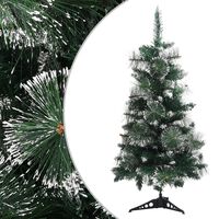 vidaXL Artificial Christmas Tree with Stand Green and White 90 cm PVC