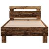 vidaXL Bed Frame with LED Old Wood 90 x 200 cm Engineered Wood