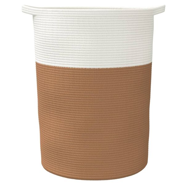 vidaXL Storage Basket Brown and White &Oslash;49x65 cm Cotton